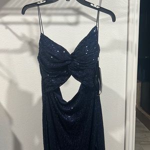 Blue dress with slit brand new